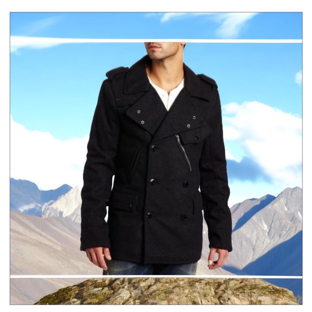 Jack&Jones Romeo WoolCoat -fully lined -detail!-heavy-pockets-EUC-Sz L 😍…